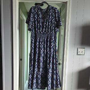BloomChic Navy Floral Midi Dress